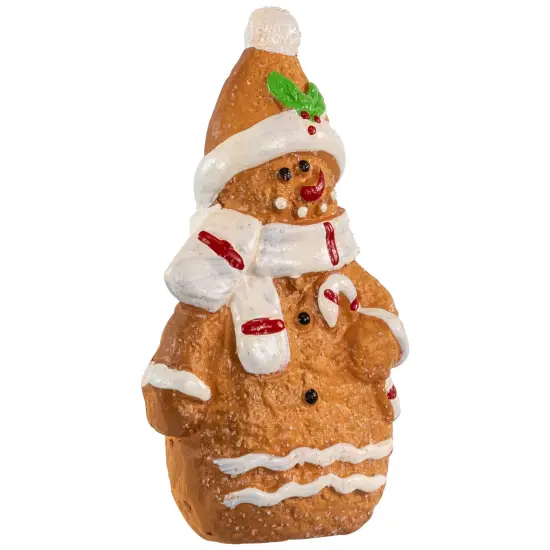 Northlight Frosted Gingerbread Snowman with Candy Cane Christmas Figurine - 4" Brown {6}