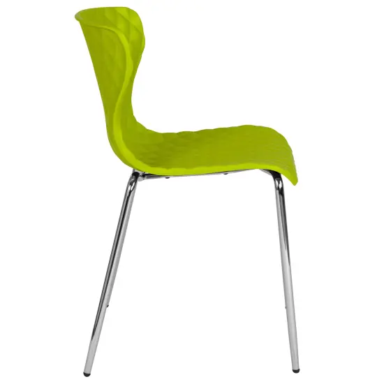Emma and Oliver Contemporary Design Accent Dining Plastic Stack Chair Citrus Green {5}