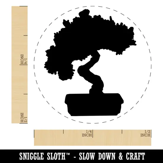 Bonsai Tree Solid Self-Inking Rubber Stamp for Stamping Crafting Planners Green {1}