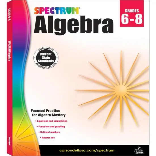 Spectrum Grades 6-8 Algebra 1 Workbook, Math Book for Kids Ages 11 to 14 Covering Algebraic Equations, Rational Numbers, and More Mathematics, Classroom or Homeschool Curriculum {1}