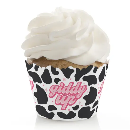 Big Dot of Happiness Rodeo Cowgirl - Pink Western Party Decorations - Party Cupcake Wrappers - Set of 12 {1}