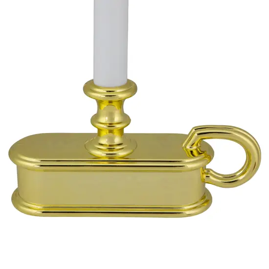 Northlight LED Lighted Window Candle with Handle Base - 9.5" - White and Gold {7}