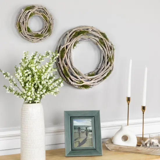 Northlight Twig and Moss Artificial Spring Wreath - 8" Brown {4}