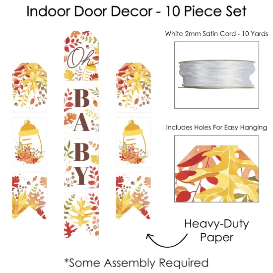 Big Dot of Happiness Fall Foliage Baby - Hanging Vertical Paper Door Banners - Autumn Leaves Baby Shower Wall Decoration Kit - Indoor Door Decor {6}