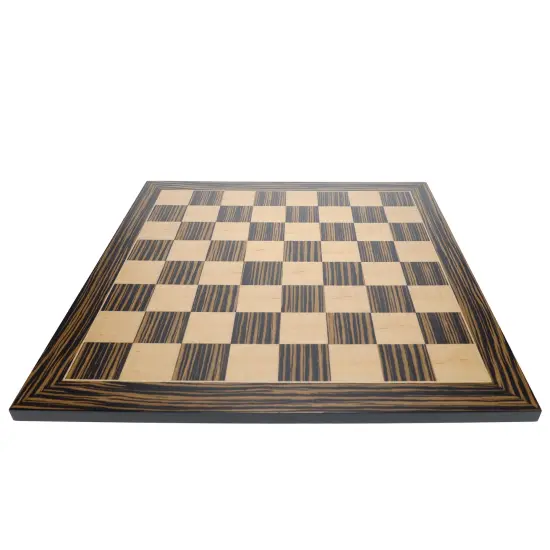 WE Games Deluxe Chess Board, Zebra & Natural Wood - 15 in {2}