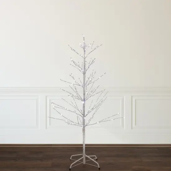 Northlight 4' LED Lighted White Birch Christmas Twig Tree - Pure White Lights {3}