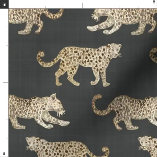 Various Fabrics by the Yard or Fat Quarter Watercolor Leopard Brown Black Whimsical Safari Chinoiserie Animal Print Custom Printed Fabric by Spoonflower {4}
