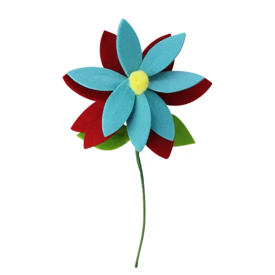Raz 16" Bohemian Blue and Red Pointed Flower Christmas Spray {1}