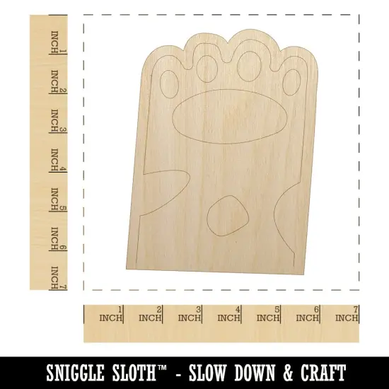 Cute Dog Cat Paw Spotted Doodle Unfinished Wood Shape Piece Cutout for DIY Craft Projects {1}