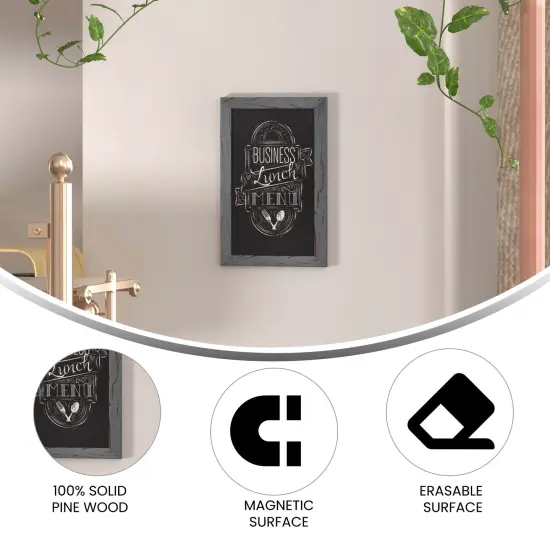 Merrick Lane Magda Set of 10 Wall Mount Magnetic Chalkboards White Wash {7}