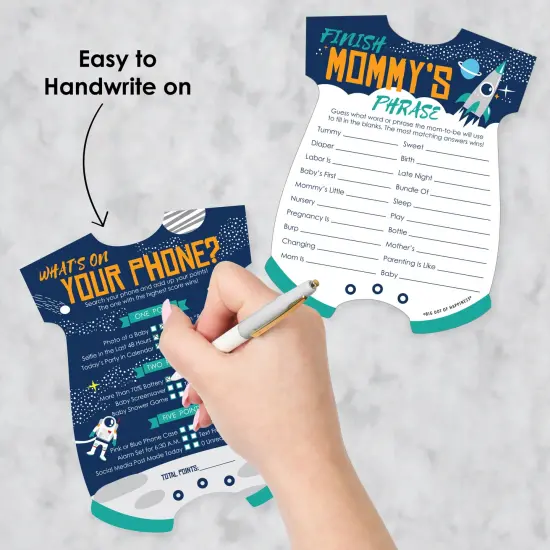 Big Dot of Happiness Blast Off to Outer Space - 2-in-1 Rocket Ship Baby Shower Cards - Activity Duo Games - Set of 20 {4}