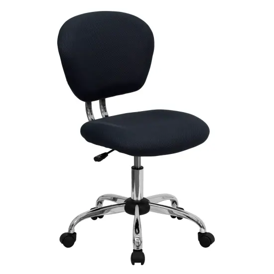 Emma and Oliver Mid-Back Mesh Padded Swivel Task Office Chair with Chrome Base Gray {1}