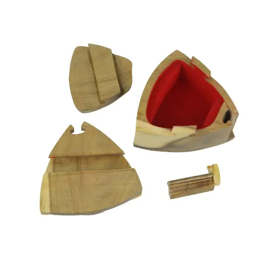 Triquetra Celtic Knots Hand Crafted Wooden Trinket/Puzzle Box {4}