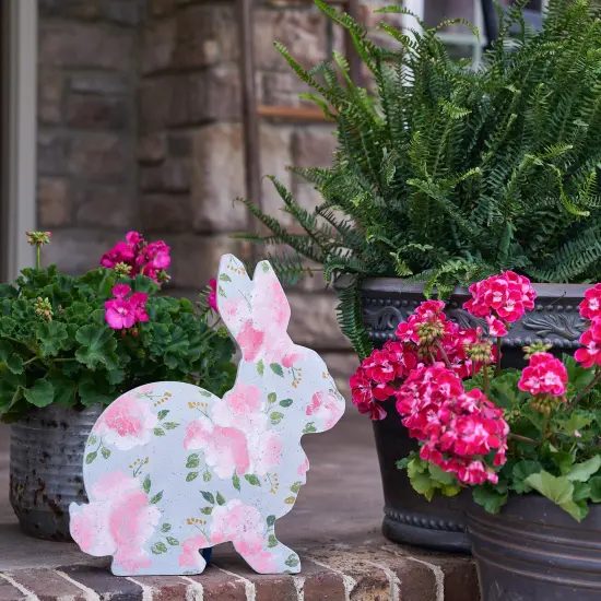 18 in. Unfinished Wooden Side View Bunny Shape {5}