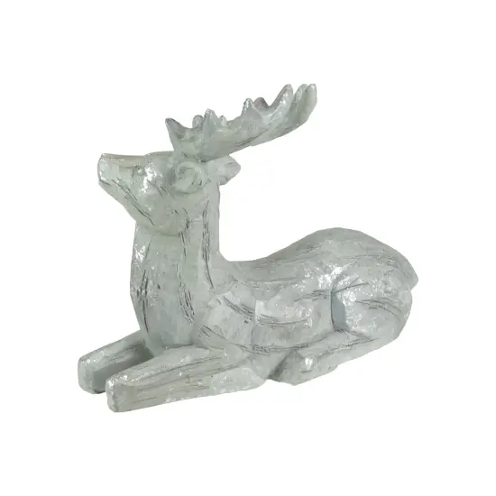 Northlight Faux Wood Grain Sitting Deer Christmas Figure - 7.5" Gray {6}