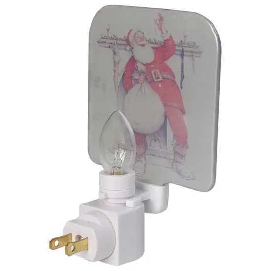 Northlight Norman Rockwell 'Filling the Stocking' Glass Christmas Night Light - 4" White {4}