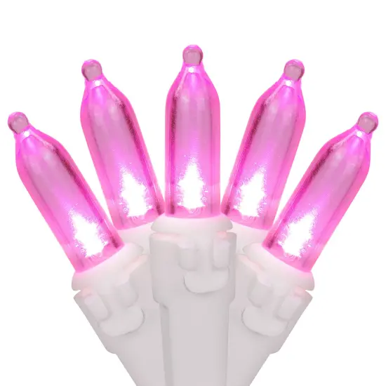 Northlight LED Mini Christmas Lights - Pink - 16.25' White Wire - 50ct {3}