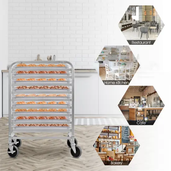 10 Sheets Aluminum Rolling Bakery Pan Rack {2}
