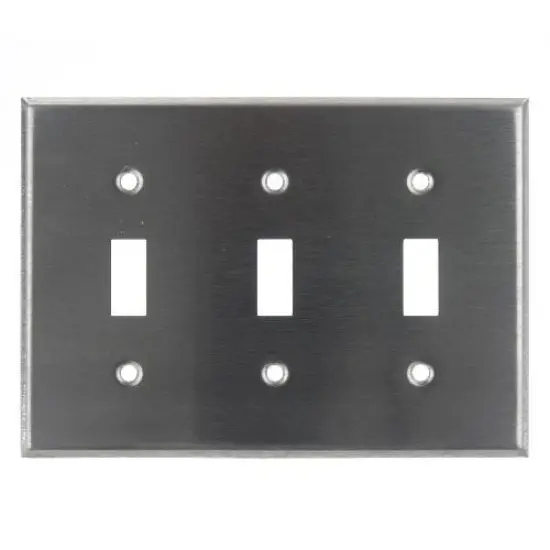 12Pk - SUNLITE 3 Gang Toggle Plate Steel E103S {1}