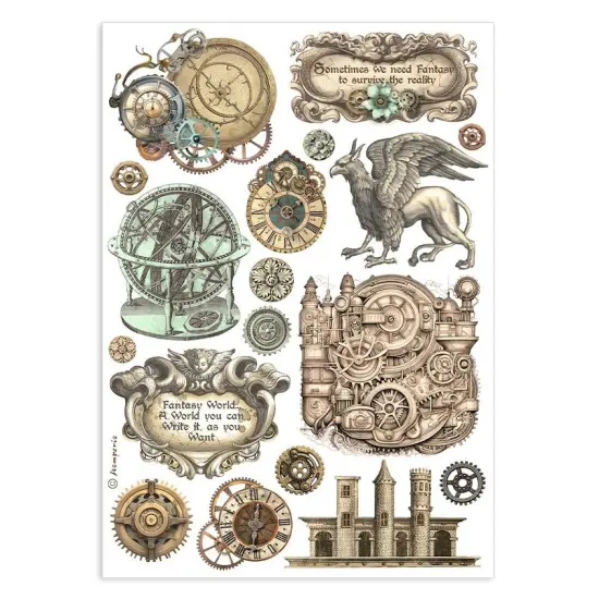 Stamperia A5 Washi pad 8/Pkg-Sir Vagabond In Fantasy World {4}