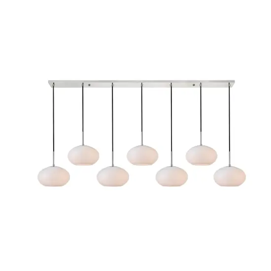 Baxter 7 Lights Chrome Pendant With Frosted White Glass {1}