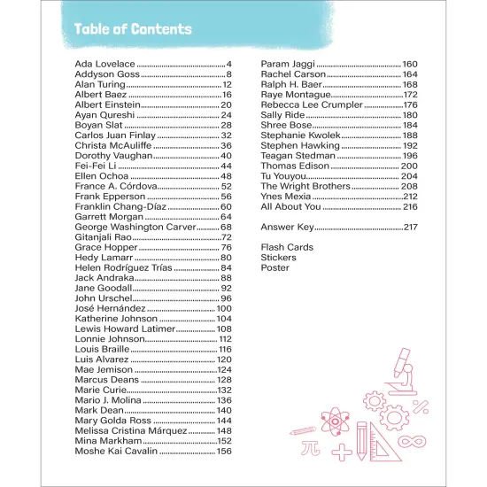 Amazing People: Scientists and Mathematicians Activity Book, 2nd Grade Workbook With Biographies, Learning Activities, Stickers, Flash Cards, Poster, and More for Kids Ages 7 and Up {3}