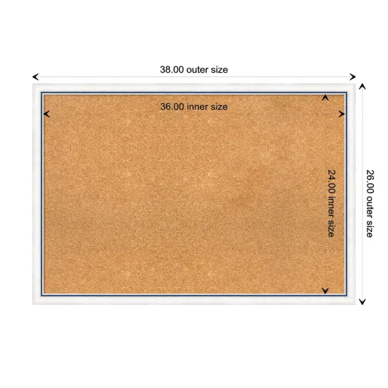Morgan Wood Framed Corkboard, Natural Cork Morgan White Blue {3}