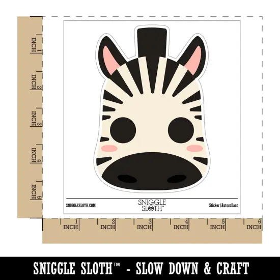 Charming Kawaii Chibi Zebra Face Blushing Cheeks Waterproof Vinyl Phone Tablet Laptop Water Bottle Sticker Set - 5 Pack {1}
