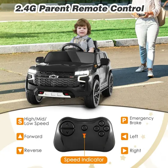 Electric Kids Ride-On Car with Remote Control and Music Player Black {4}