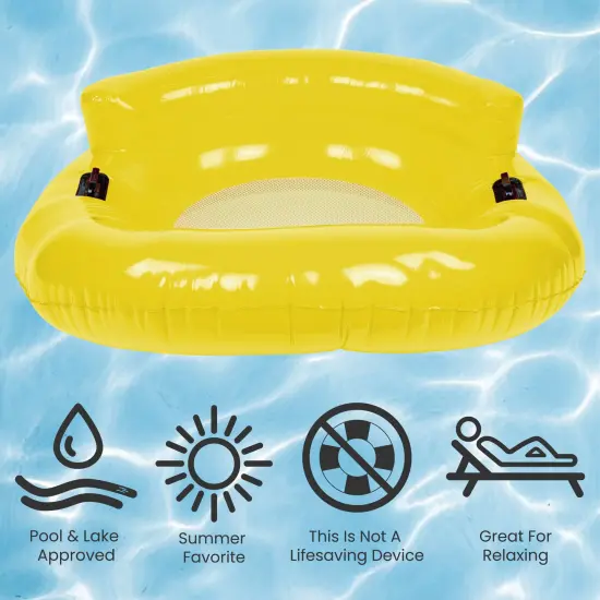 Northlight 43" Yellow Bubble Seat Inflatable Swimming Pool Float {5}