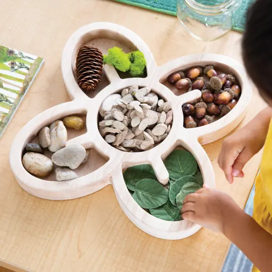 Kaplan Early Learning Company Loose Parts Organic Wooden Trays - Set of 3 {6}