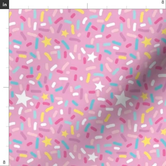 Various Fabrics by the Yard or Fat Quarter Sprinkles Ice Cream Stars Pink White Pastel Party Desert Donut Colorful Custom Printed Fabric by Spoonflower {4}