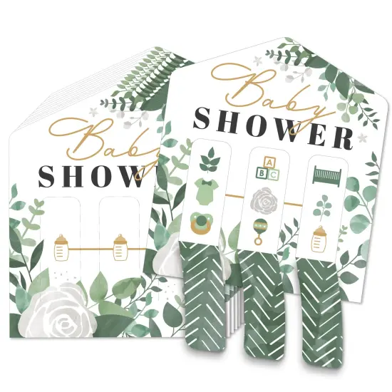 Big Dot of Happiness Boho Botanical Baby - Greenery Baby Shower Game Pickle Cards - Pull Tabs 3-in-a-Row - Set of 12 {1}