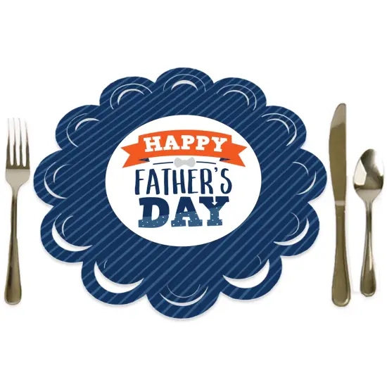 Big Dot of Happiness Happy Father's Day - We Love Dad Party Round Table Decorations - Paper Chargers - Place Setting For 12 {1}