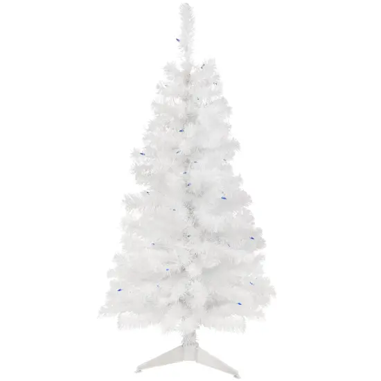 Northlight 4' Pre-Lit Slim White Pine Artificial Christmas Tree - Blue Lights {1}