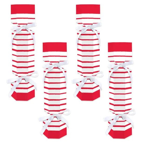 Big Dot of Happiness Red Stripes - No Snap Simple Party Table Favors - DIY Cracker Boxes - Set of 12 {1}