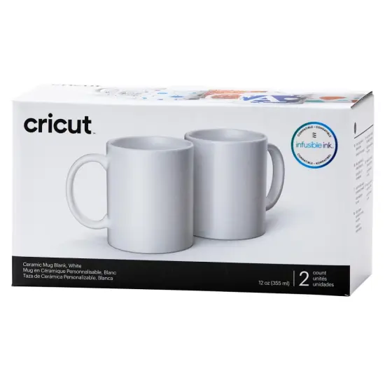 Cricut Ceramic Mug Blank, White - 12 oz/340 ml (2 ct) {1}