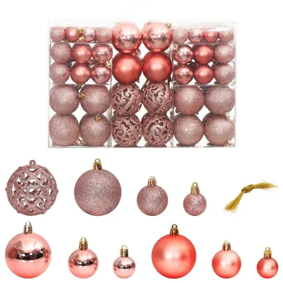 Christmas Baubles 100 pcs1.2" / 1.6" / 2.4" Pink and Rose {1}
