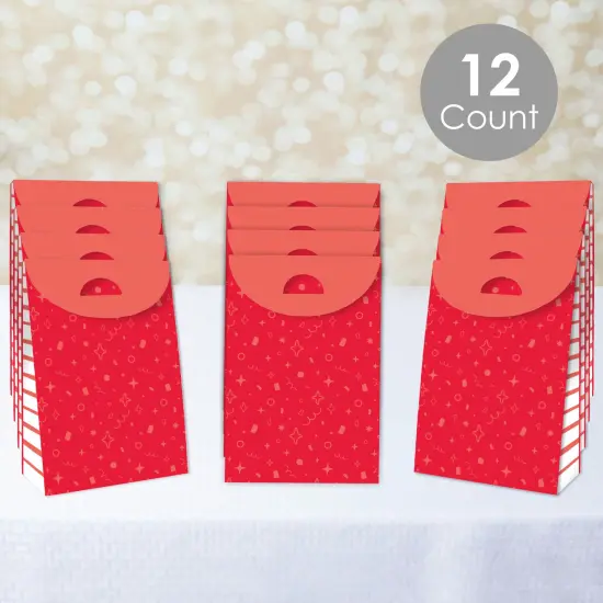 Big Dot of Happiness Red Confetti Stars - Simple Gift Favor Bags - Party Goodie Boxes - Set of 12 {3}