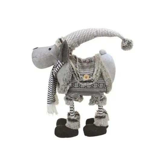 Northlight 20" Gray and White Standing Moose Christmas Tabletop Figurine {3}