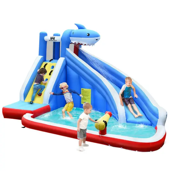 Costway Inflatable Water Slide Animal Shaped Bounce House Castle Splash Water Pool without Blower {1}