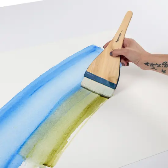 Creative Mark Mandalay Professional Goat Hair Hake Brush - Wide Paint Brushes with Paddle Handle for Professional Artists - Soft Natural Bristles Ideal for Sumi-e and Color Washes {4}