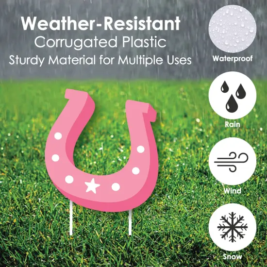 Big Dot of Happiness Rodeo Cowgirl - Yard Sign and Outdoor Lawn Decorations - Pink Western Party Yard Signs - Set of 8 {4}