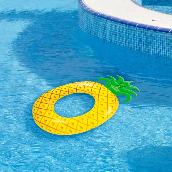 Northlight 72" Yellow Pineapple Inflatable Tube Ring Swimming Pool Float {3}