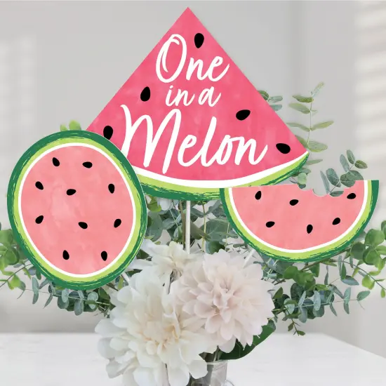 Big Dot of Happiness Sweet Watermelon - Fruit Party Centerpiece Sticks - Table Toppers - Set of 15 {1}