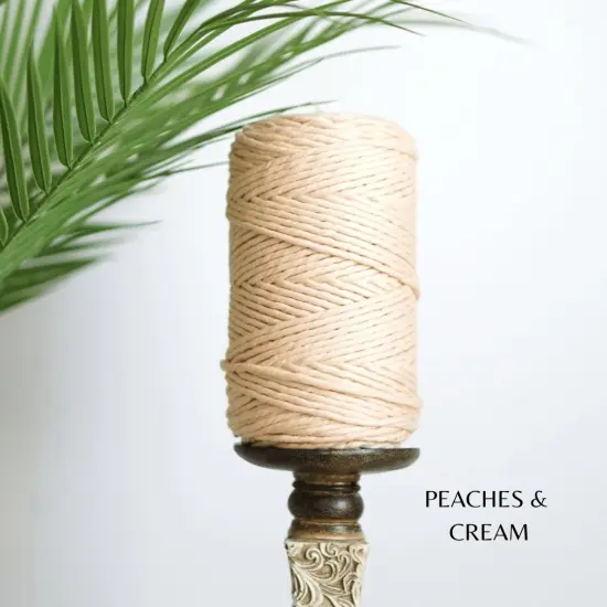 3mm EGYPTIAN GIZA COTTON | Single Strand Macrame Cord Peaches & Cream {1}