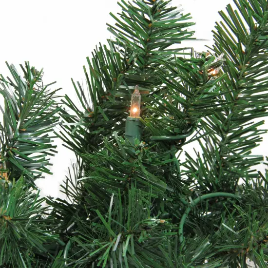 Northlight Pre-Lit Windsor Pine Artificial Christmas Garland - 9' x 18" - Clear Lights Green {3}