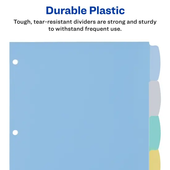 Avery Big Tab Write & Erase Durable Plastic Dividers for 3 Ring Binders, 8-Tab Sets, Pastel Multicolor, 3 Sets (31351) {5}