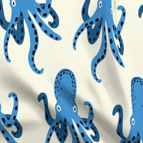 Various Fabrics by the Yard or Fat Quarter Whimsical Octopi Large Scale Coastal Nautical Beach Vacation Sea Life Custom Printed Fabric by Spoonflower {5}