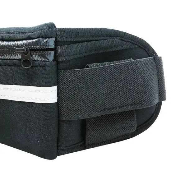 Wrapables Adjustable Neoprene Running Belt, Waterproof Fanny Pack, Workout Pouch for Running Jogging Hiking Black {3}